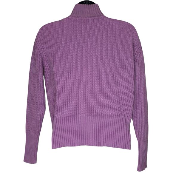Vtg J Jill Sweater Womens S Purple Ribbed Knit Long Sleeve Pullover Mock Neck - Picture 6 of 10
